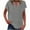 Gray, variant on Oksale Cuff Sleeve Tops for Women Trendy V Neck Summer Tshirts Loose Cozy Solid Basic Tees for Going Out Hot Pink S