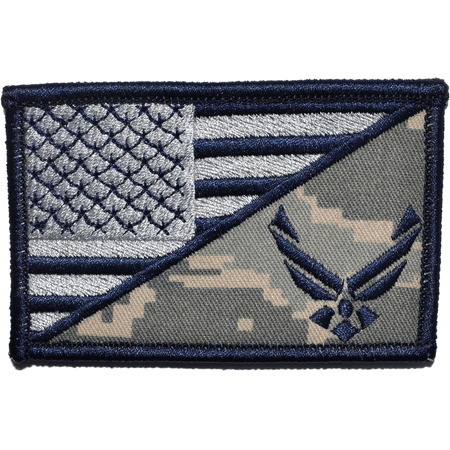 Back Usa Flag - U.S. Air Force Emblem USA Flag - 2.25x3.5 Patch