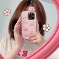 thumbnail image 3 of BINUFF Adorable 3D Pig Phone Case, Cartoon Silicone Soft Shell, Pink Campus Style, Compatible with iPhone 11/12/13/14/15 Pro Max, 3 of 5