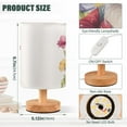 thumbnail image 3 of Gnome and Flowers Table Lamp USB Bedside Desk Nightstand Lamp Printed Gifts Small Lamp Wood Base for Bedroom Living Room Kids Room College Dorm, 3 of 7