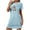 Blue, variant on Womens Sleep Shirts Plus Size Christmas Short Nightshirts Short Sleeve Crew Neck Blue Sleep Shirt,XL