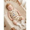 thumbnail image 5 of BemeyourBBs Newborn Baby Boy Summer Clothes Infant Baby Boys Farm Outfit Waffled Knit One Piece Romper 0 3 6 9 12 Months Sleeveless Excavator Tractor Print Half Button Jumpsuit Shorts, 5 of 8