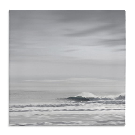 Stupell Industries Misty Grey Beach Ripples Landscape & Nature Painting Wrapped Canvas Canvas Art Print Wall Art, 17 x 17