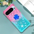 thumbnail image 3 of Gradient Quicksand Case for Google Pixel 9 Pro/Pixel 9 2024 with Ring Kickstand, Bling Sparkle Colorful Liquid Glitter Cover Case for Google Pixel 9 Pro. JB-Pink Green, 3 of 14