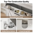thumbnail image 6 of 30 Inch Bathroom Vanity with Ceramic Sink, Freestanding Bathroom Sink Cabinet with Fluted Doors, 2 Doors and 1 Drawer, Adjustable Shelf, Farmhouse Bathroom Storage Combo, White, 6 of 8