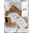 thumbnail image 4 of Gold Picture Frame, Vintage Baroque Style Carved Photo Frame with Ornate Curved Design for French Style Wall Art and Desktop Gallery Display, 4 of 6