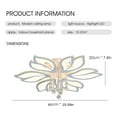 thumbnail image 3 of Garwarm Dimmable Modern Ceiling Light, 56W LED Flower Ceiling Lamp, White Acrylic Flower Light Fixture, 6-Head Flush Mount Chandelier Ceiling with Remote, Ideal for Bedroom Kitchen Dining Room, 3 of 18