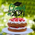thumbnail image 3 of Sunsanly 1Pc/4Pcs Class of 2024 Cake Topper, Congrats Grad 2024 Graduation Cake Decor, High School/College Graduate Celebration Party Decoration Supplies, Black and Red Glitter, 3 of 8