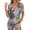 Pink, variant on Women Casual Summer Hawaiian Print Tie Strap Cold Shoulder Round Neck Short Sleeve T Shirt for Daily Wear Vacation Beach Blue L