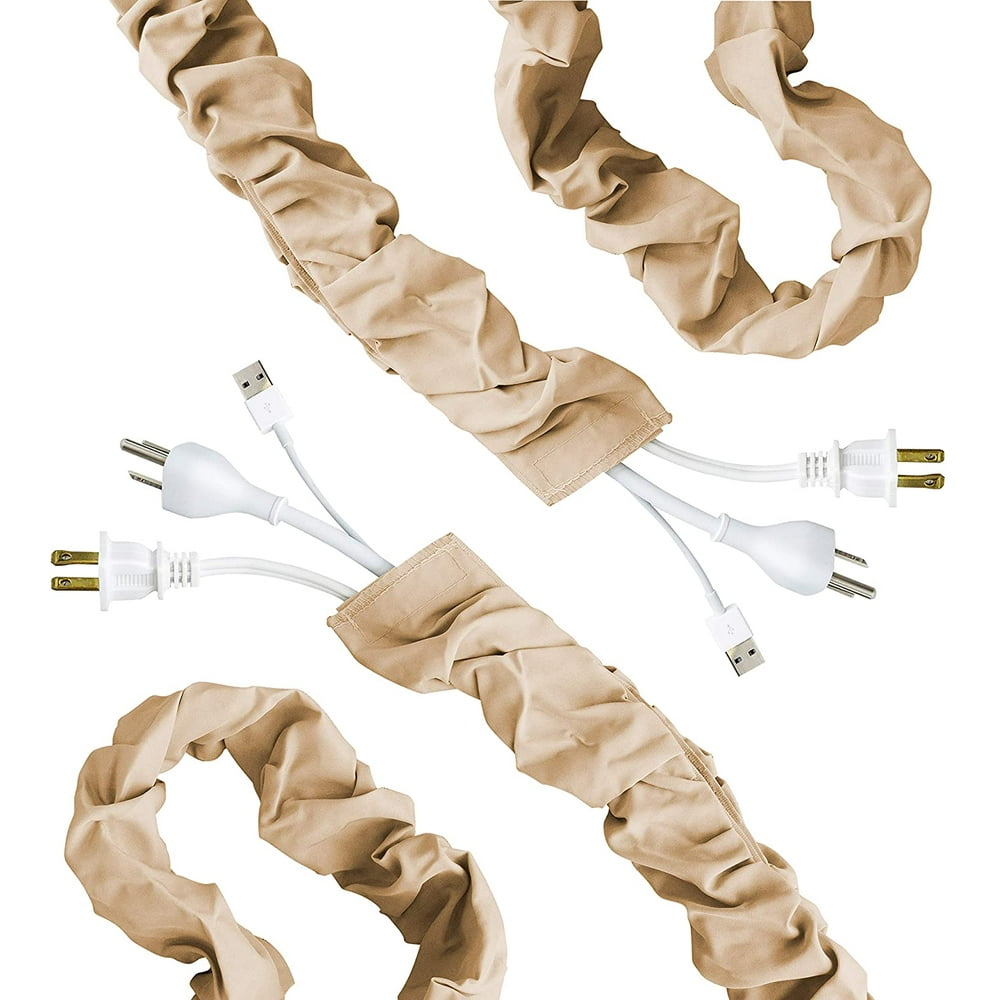 Cordinate, Champagne, Fabric Cord Cover 2 Pack, 6 ft, Hides, Lamps