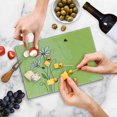 thumbnail image 4 of Daisy Cutting Board, Hand Drawn Style Chamomile Flowers Ladybugs and Grunge Look Graphic, Decorative Tempered Glass Cutting and Serving Board, Small Size, Multicolor, by Ambesonne, 4 of 5