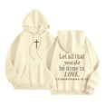 thumbnail image 5 of Christian Hoodies for Women Let All That You Do Be Done In Love Hoodie with Pockets Hooded Sweatshirt Pullover Tops, 5 of 7