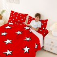 thumbnail image 4 of Manfei CartooN Stars Queen Sheets, Doodle Freedom Print Queen Sheet Sets, Red White, Reversible 4pcs (1 Flat Sheet, 1 Fitted Sheet and 2 Pillowcases), 4 of 6