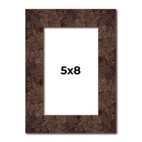 5x8 IN Frame Brown Burl Real Wood Picture Frame Width 1.625 Inches | Interior Frame Depth 0.5