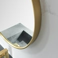 thumbnail image 6 of Vinnova Design Cascante 28 in. W x 28 in. H Round Metal Wall Mirror in Brushed Gold, 6 of 8