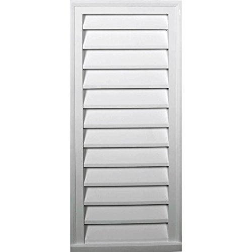 Ekena Millwork GVVE16X33D Gable Vent, 16"W x 33"H, Factory Primed White