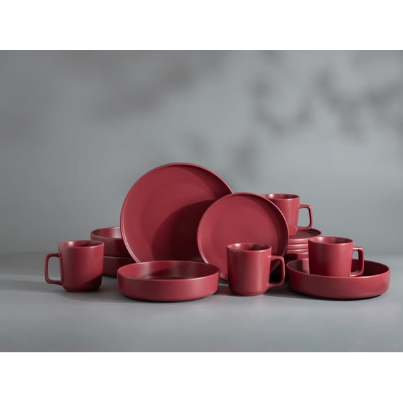 Vajilla Vascella Prime Roja Mate para 4 Personas 16pz