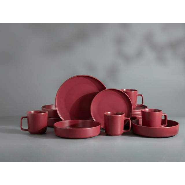 Vajilla Vascella Prime Roja Mate para 4 Personas 16pz