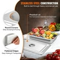 thumbnail image 4 of 4-Pack Stainless Steel Steam Table Pans, 13L Deep Hotel Pans (20.9 x 12.8 x 3.9 Inch) - Full Size Food Container, Oven & Steam Table Safe, 4 of 11