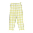 thumbnail image 4 of Goofa Lemon Yellow Checkboard Printed Soft Pajama Pants for Women, Wide Leg Comfy Casual Lounge Yoga Pants-Large, 4 of 9