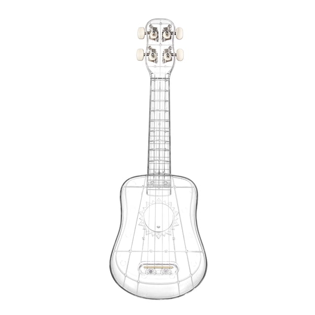 Ukulele transparente de 21 pulgadas para estudiantes, adultos y principiantes, con moldeado integrado, instrumento musical portátil de cuerdas de carbono, regalos musicales, con cuerdas de repuesto/