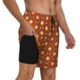 thumbnail image 2 of Sigee 60s and 70s Aesthetic Print Mens Swim Trunks with Compression Liner Quick Dry Swim Stretch Beach Shorts with Pockets,S-3XL, 2 of 7