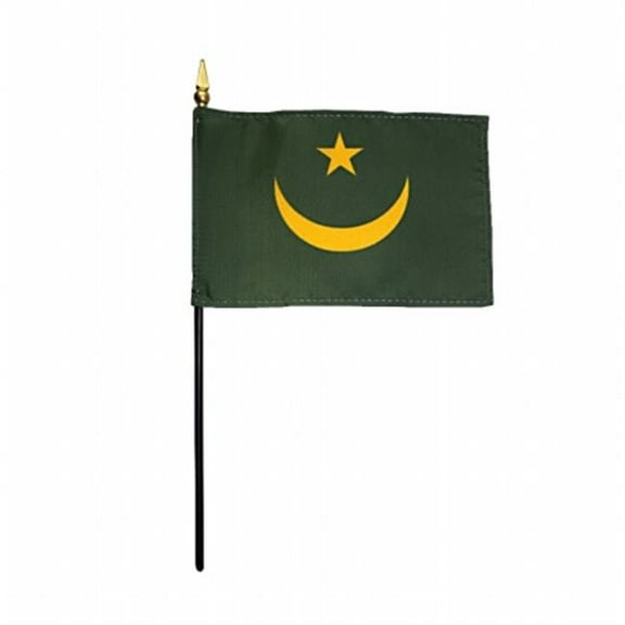 Annin Flagmakers 210092 4 x 6 inch Eb Mauritania Mounted - 12 Pack