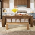 thumbnail image 5 of Finmind 78.74-inch Dining Table for 6-8, Large Farmhouse Kitchen Table with Sturdy Legs for Dining & Living Room, Dark Brown, 5 of 8