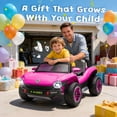 thumbnail image 6 of 12V Ride on Toys, Licensed Volkswagen Beetle Powered Ride on Cars with Remote Control, Bluetooth, Music, USB Ports, LED Lights, 4 Wheels Suspension, Electric Car for Kids Boys Girls Ages 2-5, Pink, 6 of 9