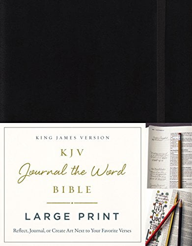 KJV, Journal the Word Bible, Large Print, Hardcover, Black, Red Letter Edition: Reflect, Journal, or Create Art Next to Your Favorite Verses (Large Print) (Hardcover)