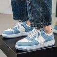 thumbnail image 4 of Men Women Burgundy White Leather Skate Shoes Non Slip Thick Platform Lace Up Fashion Casual Walking Sneakers, 4 of 5