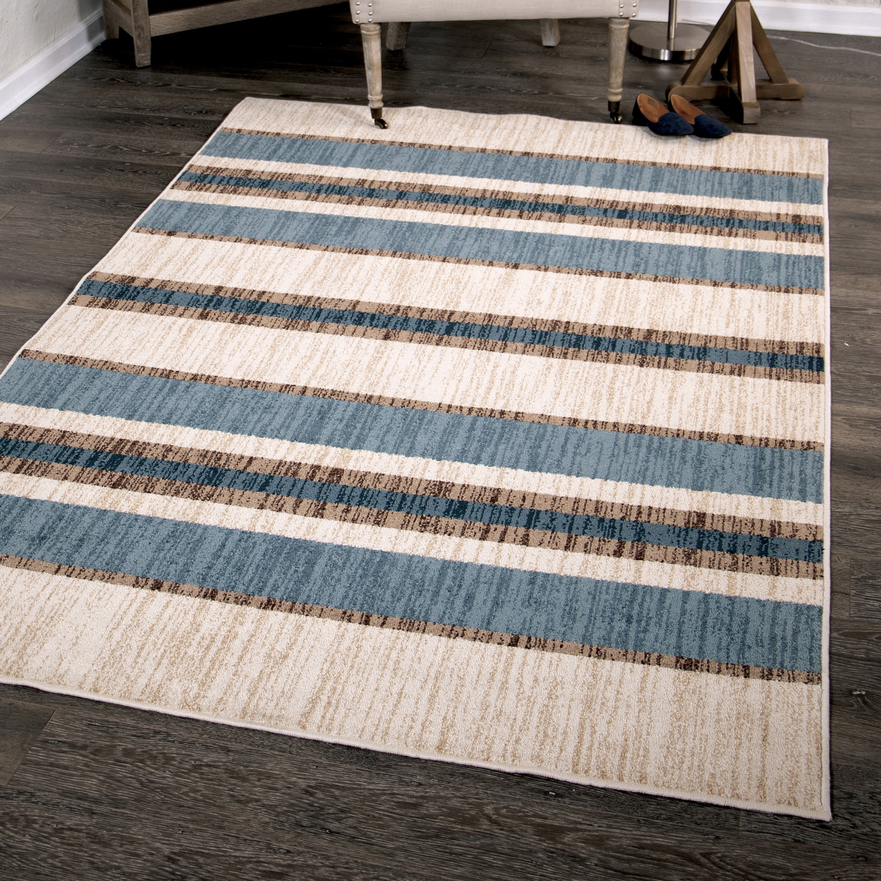 Orian Rugs Farmhouse Sonoma Indoor/Outdoor Tourist Stripe Natural Area