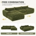 thumbnail image 6 of Harper & Bright Designs Modular Foam Sectional with Ottoman, Chenille 4 Seater Compressed Sofa, Free Combination Floor Sponge Couch with Integrated Backrest and Seat Cushion, 116'', Green, 6 of 19