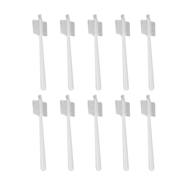10PCS Triple Side Soymilk Machine Cleaning Brushes Plastic Handle Juicer Food Processor Brushes (White)