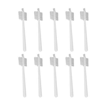 

10PCS Triple Side Soymilk Machine Cleaning Brushes Plastic Handle Juicer Food Processor Brushes (White)