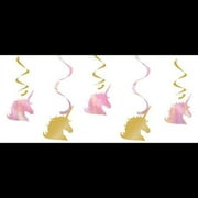 Sparkling Unicorn Swirl Decorations 5ct
