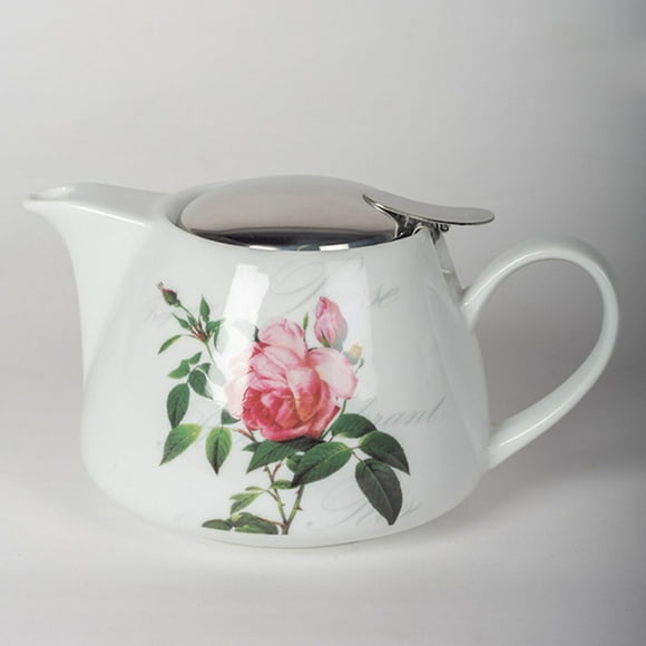 Rose Pattern Porcelain Teapot With Infuser