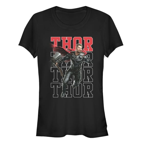Junior's Marvel Avengers: Endgame Thor Repeat  Graphic Tee Black Medium