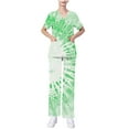 thumbnail image 6 of BiZtdJrK Womens Nursing Uniform Scrub Tops and Straight Leg Pants 2 Piece Outfits Fashion Tie Dye Prints Tshirts Matching Trousers Sets with Pockets Multicolor XL, 6 of 7