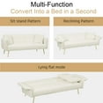 thumbnail image 4 of 70.1" Convertible Futon Sofa Bed, Double Sofa Bed with Folding Armrests, Foldable Couch Convertible Loveseat Sleeper Daybed for Small Spaces, Bedroom, Living Room, Office, Apartment, Beige, 4 of 8