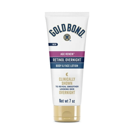 Gold Bond Age Renew Retinol Overnight Body & Face Lotion, With Retinol & Peptide Complex, for Dry Skin, 7 oz.