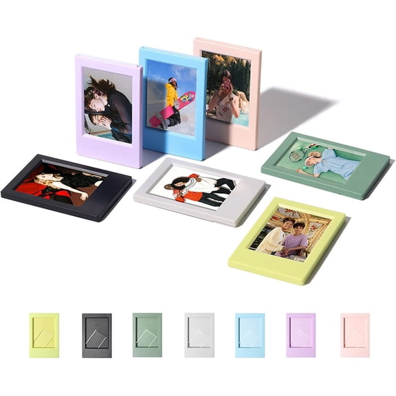 7 Pack Mini 3.6x2.4In Picture Frame Film Photofor Frame,Mini Frame,Colorful Wallet Size for Photo Tabletop Display Use