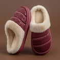 thumbnail image 2 of shqvo Unisex Winter Warm Slippers for Home Plain Slippers Non- Sole Thermal -Lined Indoor Outdoor Slides for Women and Men Home Use Fuzzy Slippers for Home, 2 of 4