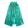 thumbnail image 2 of XXWXYD Kids Sequin Hooded Cape Long Drawstring Festival Coat | Stage Performance Cape for Boys Girls | Trendy Sparkly Outerwear for Holidays, 2 of 3