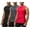 Black/Charcoal/Red, variant on 3 Pack Men's Athletic Compression Shirts Sleeveless (Small, White/White/White)