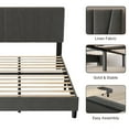 thumbnail image 2 of Modern Upholstered Bed Frame, Linen Platform Bedframe with Headboard, Heavy Duty Metal Structure and Stable Wood Slats Support, 2 of 6