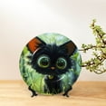 thumbnail image 6 of Kdxio Cute Big-Eyed Black Cat Bone China Decorative Plate Ceramic Decorative Plate for Home Office Wall Stand Decorative Plates for Home Bedroom-8in, 6 of 6