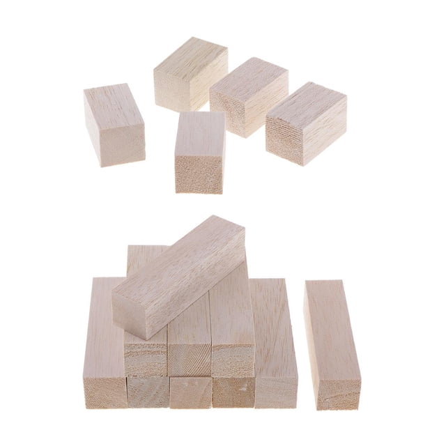 Paquete de 15 Varillas de Balsa Sin Terminar BLESIY Bloques de madera de balsa