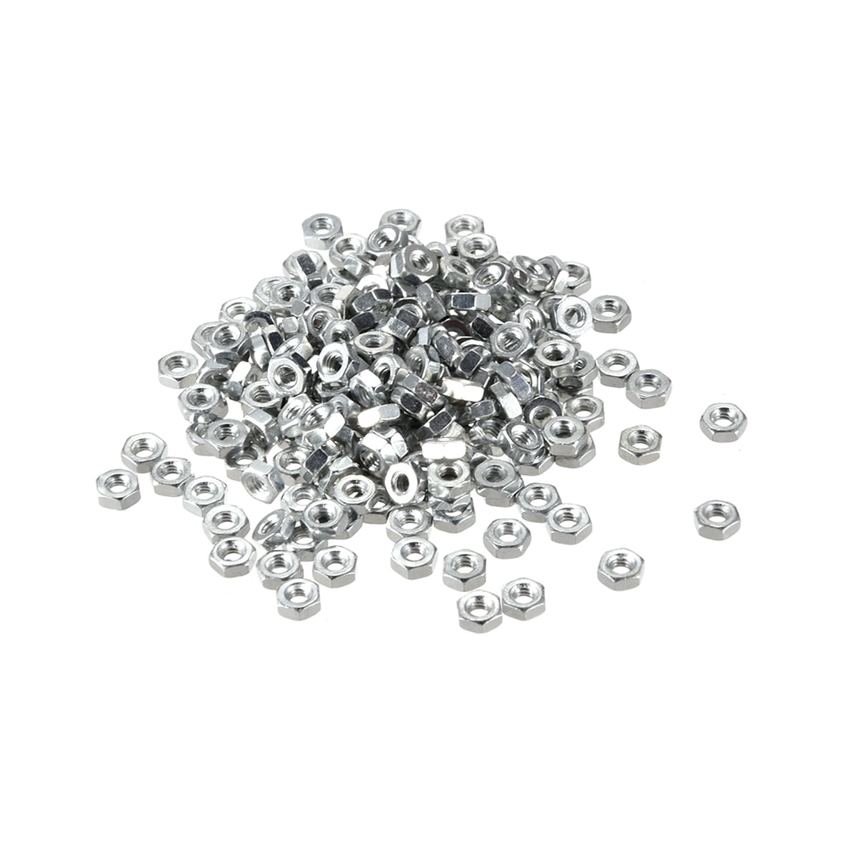 200pcs M2 Metric Carbon Steel Hexagon Hex Nut Silver Tone Walmart