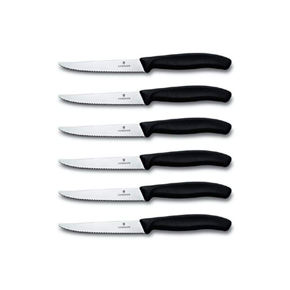 Set de bistec Victorinox Swiss Classic de 6 piezas, negro y multicolor